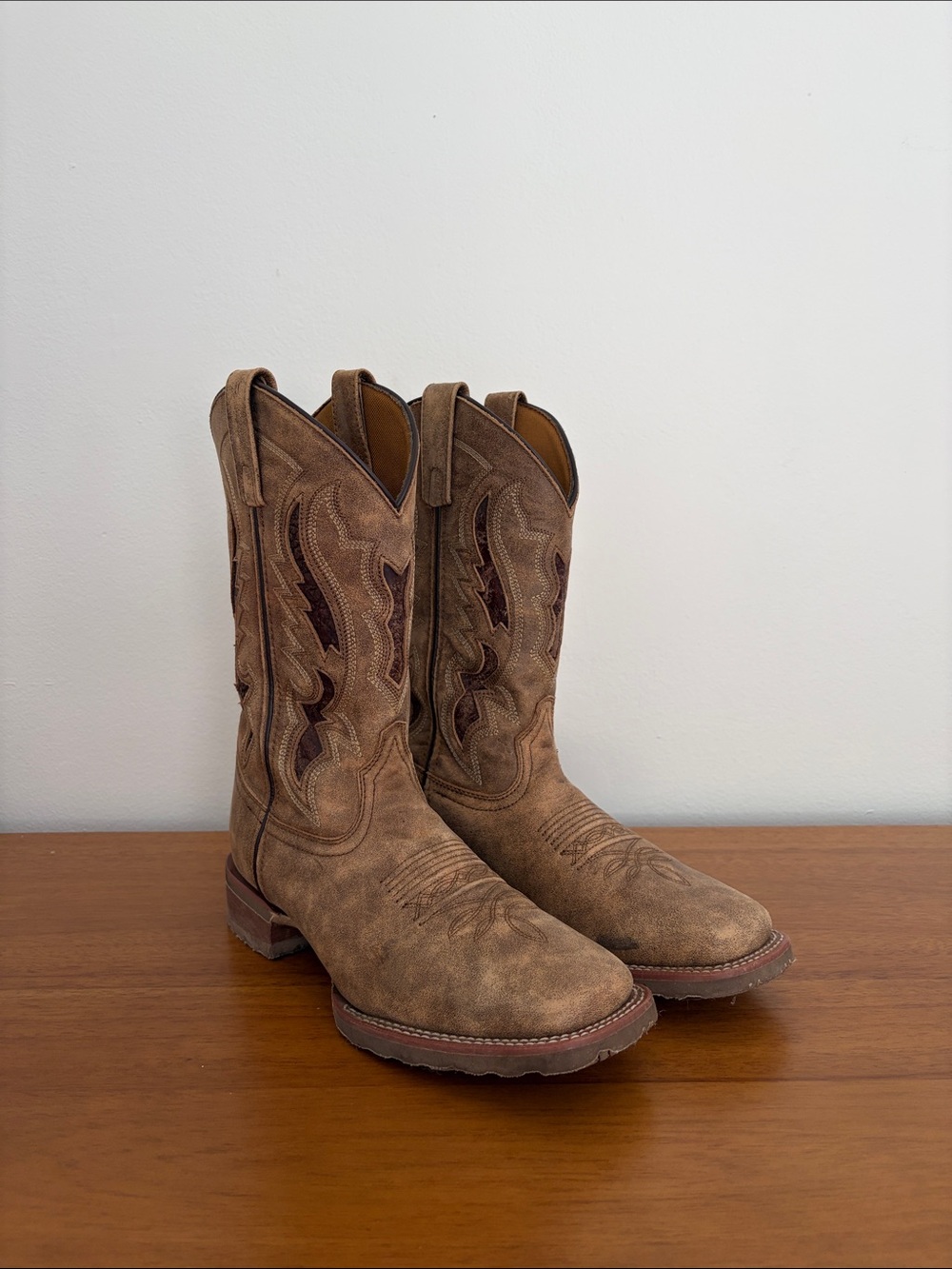 Laredo Men's Distressed Leather Performance Western Boots - Broad Square Toe